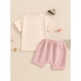 thumbnail image 2 of Suealasg Toddler Girl Boy 2 Piece Summer Outfits 6M 1T 2T 3T 4T Kids Baby Cute Clothes Ice Cream Embroidery Short Sleeve T-Shirt and Elastic Shorts Set, 2 of 6