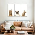 thumbnail image 2 of Elephant Stock Pug And Cats Wall Art - Horizontal Multi Panel Canvas - Living Room Wall Decor - Animal Multi Panel - White And Brown Decor - 57" x 36", 2 of 4