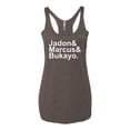 thumbnail image 2 of Wild Bobby, Jadon & Marcus & Bukayo, Sports, Women Tri-Blend Racerback Tank Top, Brown, Small, 2 of 5