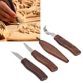 thumbnail image 1 of Woodworking 4PCS Wood Carving Tools with Sharpening Stone Leather Strop Walnut Handle Digging Sculpting Set for Woodworking Projects, 1 of 7