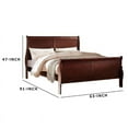 thumbnail image 5 of Maklaine 63" Transitional Style Wood Queen Sleigh Bed in Brown, 5 of 5