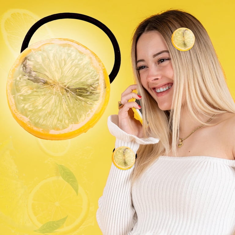 Lemon Hair Clips,Fruit Hair Clips,Lemon Accessories,Novelty Hair