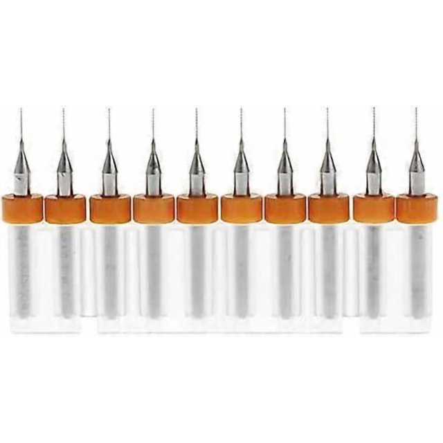 BE-TOOL 10pcs 0.5mm Tungsten Carbide Rotary Drill Bit Set 2.5mm 1/8" Shank for PCB, Dremel, Jewelry, CNC, Soft Metals, Circuit Board, Engraving Tool