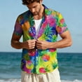 thumbnail image 2 of Timoontee Hawaiian Shirt For Men Unisex Summer Beach Casual Short Sleeve Button Down Shirts Printed Clothing Multicolor L, 2 of 10