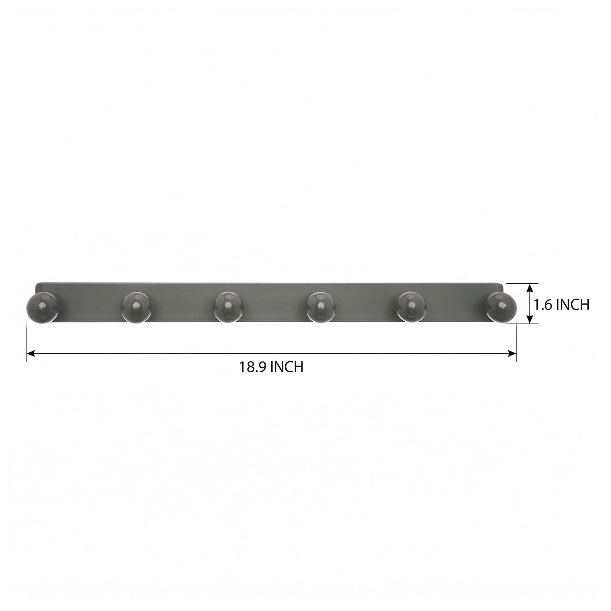 Unique Bargains Coat Rack Wall Mount Aluminum Wood Hook for Entryway Gray 18.9"x1.6"