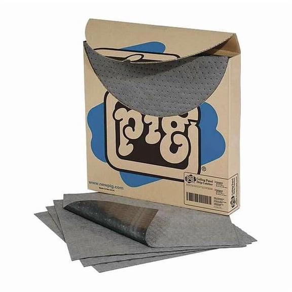 Pig Sorbent Pad, 6 gal, 23 in x 24 in, Universal, Gray, 20 PK TLS665