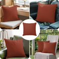 thumbnail image 2 of Throw Pillow Covers 16x16 Inch, Pure Burnt Ochre Decorative Pillow Cases for Couch Sofa Bed, Modern Solid Color Minimalist Art Cotton Linen Square Home Decor Pillowcases with Hidden Zipper, 2 of 6