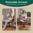 thumbnail image 6 of HomeZeer Vintage Executive Office Chair with Rubber Casters Padded Arms, Premium Cognac Brown Faux Leather Swivel Computer Desk Chair, Height Adjustable Task Chair for Home Office, 6 of 12