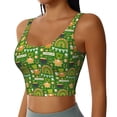 thumbnail image 2 of Daiia traditional Irish colours Printed Women's Sports Bra, Breathable Activewear Bra with U-Back Design and Removable Pads, Comfortable and Supportive for Yoga, Workout-Medium, 2 of 8