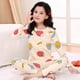 thumbnail image 1 of Pijamas navideños para niños y niñas, conjunto de algodón, ropa de dormir para el hogar, otoño e invierno, dos piezas, 1 of 4