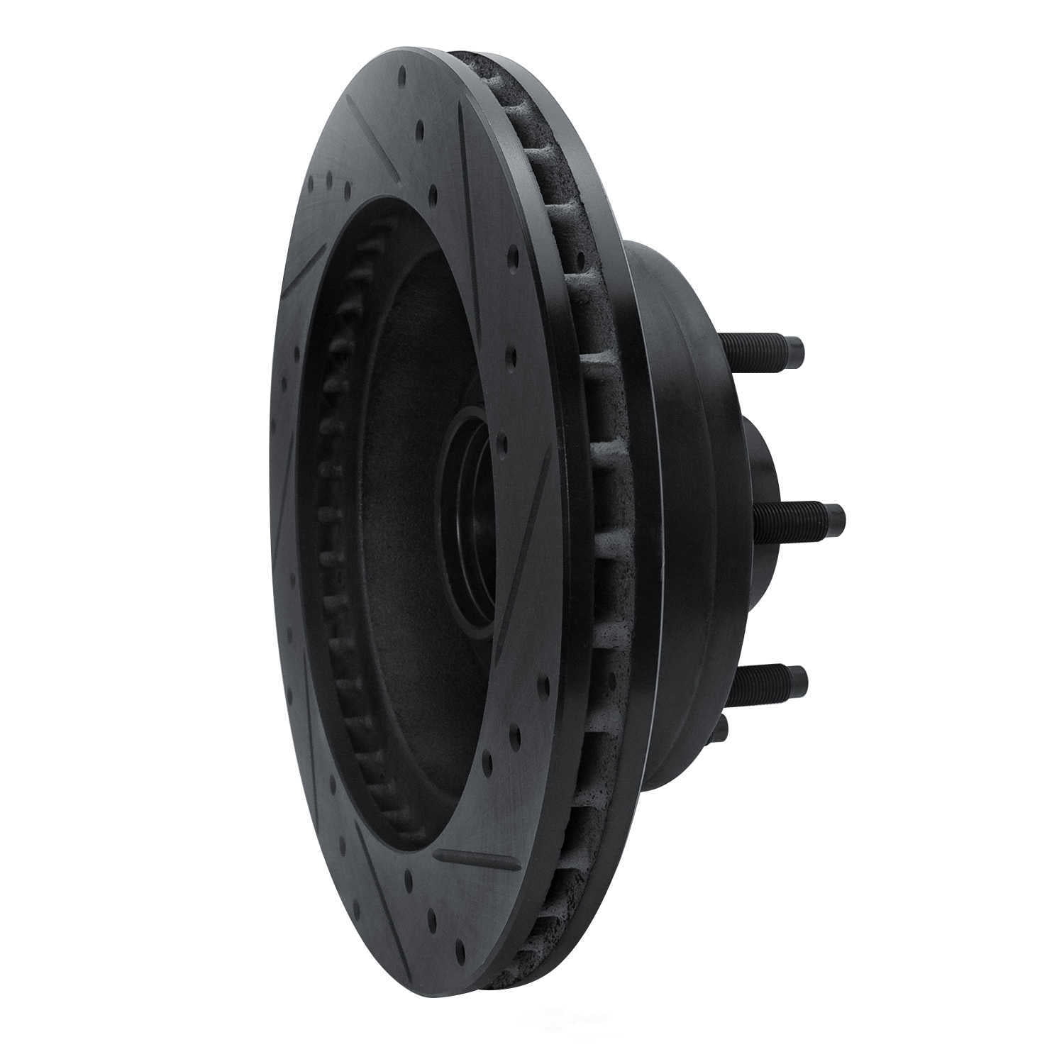 Dynamic Friction Company 633-54136L DFC Brake Rotor - Drilled And Slotted - Black