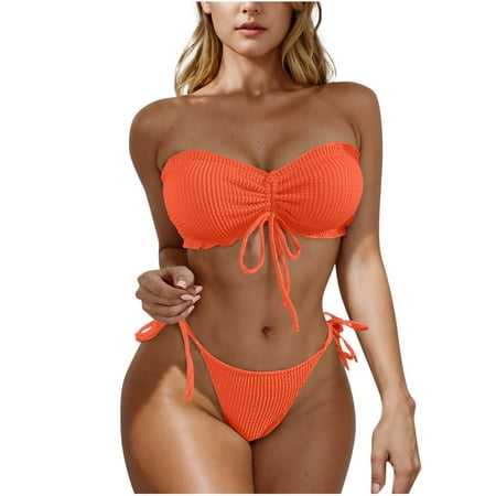 New & Trending  Women s Solid Color Bikini Set  Adjustable Suspenders  Backless  Fashionable Design  Beach Swimwear  Comfortable  Stylish  Seamless  Swimwear for Women  Women s Bathing Suit