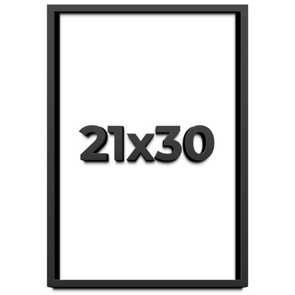 21x30 Shadow Box Frame Black | 1 inches Deep Real Wood Contemporary Shadowbox Display Frame | UV