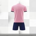 thumbnail image 4 of Odeerbi Niños Niñas Rápido Seco Juego de Entrenamiento de Fútbol Gradiente Geométrico Cuello En V Camiseta Shorts Conjunto Atlético Para 5-17 Años, 4 of 7
