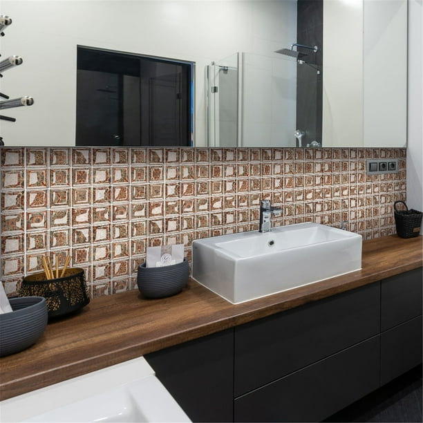 Peel And Stick Wall Tiles 10 Pegatinas de Azulejos de Cristal 3D Diy Pegatinas de Pared Autoadhesivas Pegatinas de Azulejos Peel And Stick
