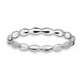 thumbnail image 1 of Sterling Silver Stackable Expressions Rhodium Rice Ring Size 9, 1 of 3
