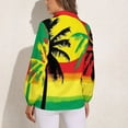 thumbnail image 2 of Palm Trees in Jamaica Colors Long Sleeve Blouse Woman Streetwear Casual Shirts Summer Oversize Woman Streetwear Clothing Birthday Present, 2 of 7