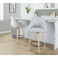 thumbnail image 3 of Hannah 26" Fixed-Height Counter Stool Set of 2 with Backs, Counter Height Chairs, Counter Height Stools Swivel, Swivel Counter Stools For Kitchen Island (Grey Fabric), 3 of 6