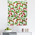 thumbnail image 1 of Fruits Tapestry, Summer Vibes with Strawberry Branch Garden Leaf Nature Joyful Season Print, Fabric Wall Hanging Decor for Bedroom Living Room Dorm, 5 Sizes, Red Fern Green White, by Ambesonne, 1 of 1