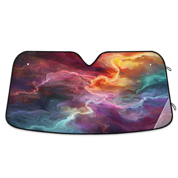 ALAZA Tie-dye Purple Windshield Sun Shade Car Foldable Sun Visor Block UV Rays Protector 55"x27.6"