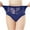 Blue, variant on Womens Underwear, Women's Solid Color High Waisted Bikini Lace Ice Silk Underwear Blue XL