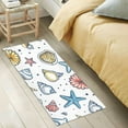 thumbnail image 2 of Bath Mat Soft Plush Non-Slip Absorbent Bathroom Rugs 39"x20" Seashells and Coral, 2 of 8