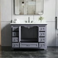 thumbnail image 2 of 48'' Bathroom Vanity with Single Sink, Modern Bathroom Storage Cabinet with 9 Drawers and 2 Door, Freestanding Bathroom Vanities with Carrara Marble White Countertop, Soft Closing, Dark Gray, 2 of 12
