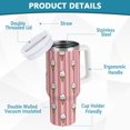 thumbnail image 4 of 40 oz Tumbler With Handle Stainless Steel Insulated Tumbler With Lid for Car Cup Holder Ice Cream Pattern with Striped, 4 of 9
