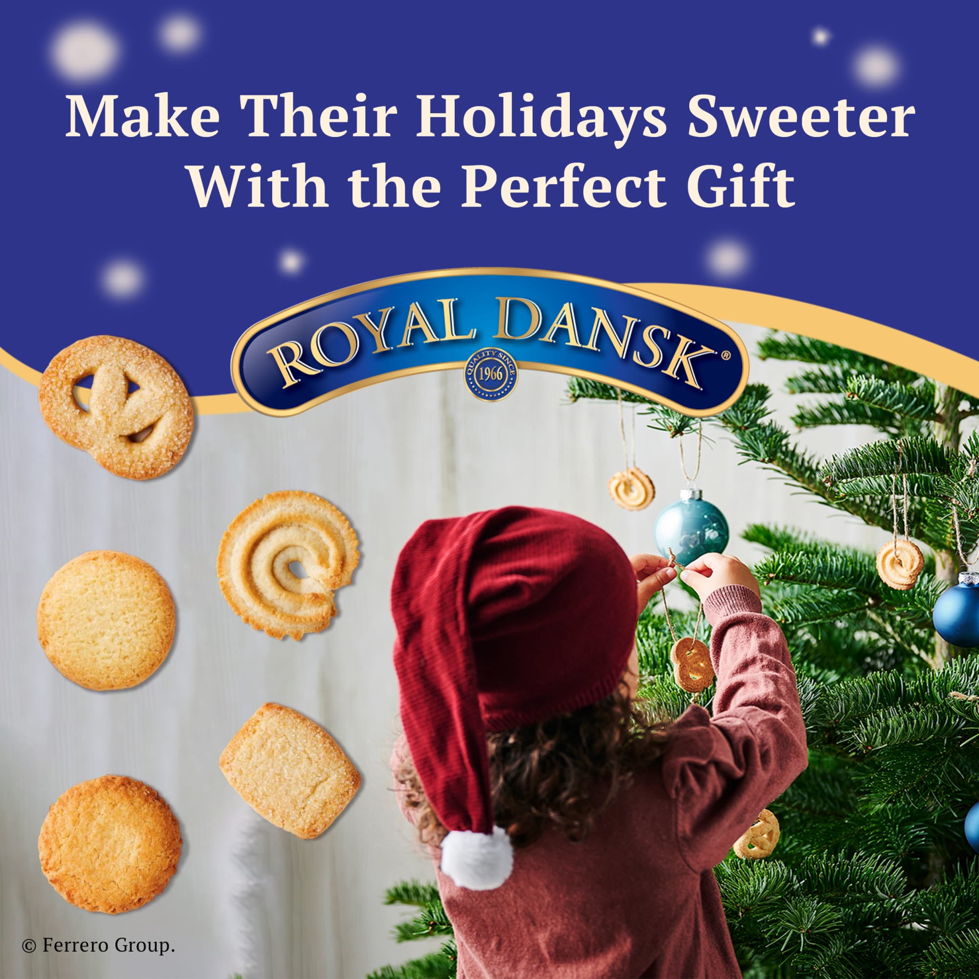 (12 pack) Royal Dansk Danish Butter Cookies, Premium Assorted Cookies in Gift Tin, Great for Sharing and Gifting, 12 oz