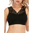 thumbnail image 1 of Ochine Women's T Shirt Bra Wirefree V Neck Bra Lace Trim Underwear Tank Top,Full Cup,M-3XL, 1 of 4
