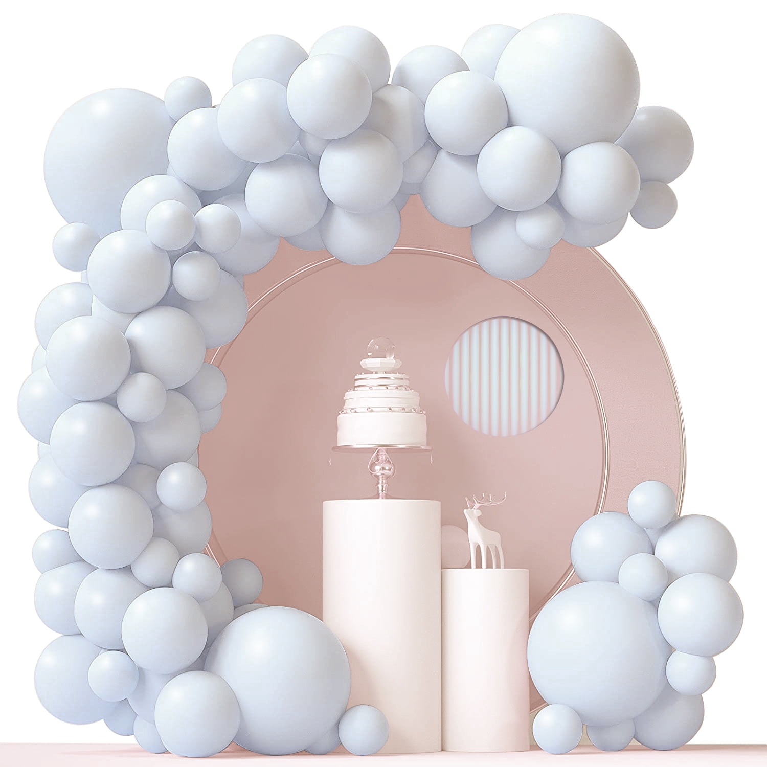 White Balloons - 100pcs 18''+12''+10''+5'' Latex Balloon Arch Garland Kit for Kids Family Birthday Party Graduation Baby Shower Wedding Holiday Balloon Decoration