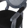 thumbnail image 5 of GDF Studio Ismay French Country Fabric Upholstered Wood and Cane Dining Chairs, Set of 2, Black and Gray, 5 of 8