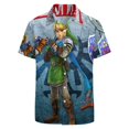 thumbnail image 3 of The Legend Of Zelda Game Men's Casual Button-Down Shirts Summer Short Sleeve Tee Shirt Daily Hawaiian Beach Shirt Top With Pocket, 3 of 9