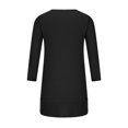 thumbnail image 5 of PBNBP Dresses for Women 2023,T Shirt Dresses for Women Knee Length 3/4 Sleeve Summer Dress Solid Cotton Linen Ruched Casual Dress with Pockets, 5 of 9