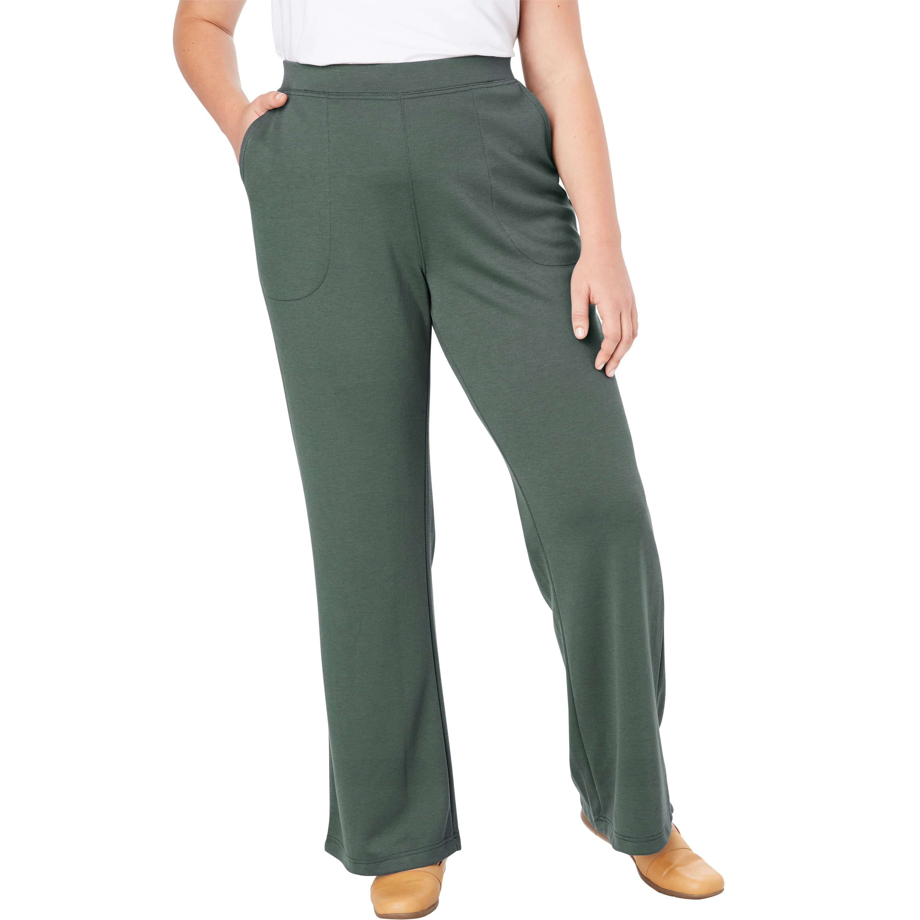 Woman Within Plus Size Wide Leg Ponte Knit Pant Pants - Walmart.com