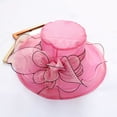 thumbnail image 3 of Visland Organza Church Fascinator Hats for Women Flower Wedding Tea Party Hat Wide Brim Sun Hat, 3 of 6