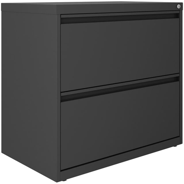Pemberly Row 30"W 2 Drawer Modern Metal Lateral 101 Filing Cabinet in Gray
