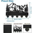 thumbnail image 2 of Wolf Rabbit Forest Coat Hooks Wood Animal Moutain Key Holder Wall Mount 11.8×7.9inch Key Hanger Wall Art Decor 5 Alloy Hooks Black Key Rack Organizer for Gift Entryway Hallway Kitchen Room, 2 of 9