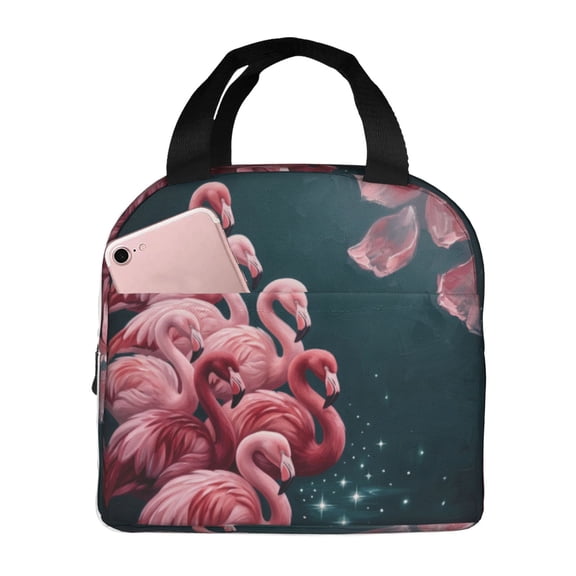 Flamingos Insulated Lunch Box Reusable Lunch Bag Women Men Cooler Tote Bag For Work Picnic School Office