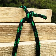 Hyper Tough 5/16” Diamond Braided Polypropylene Rope 50 feet, Black and Green