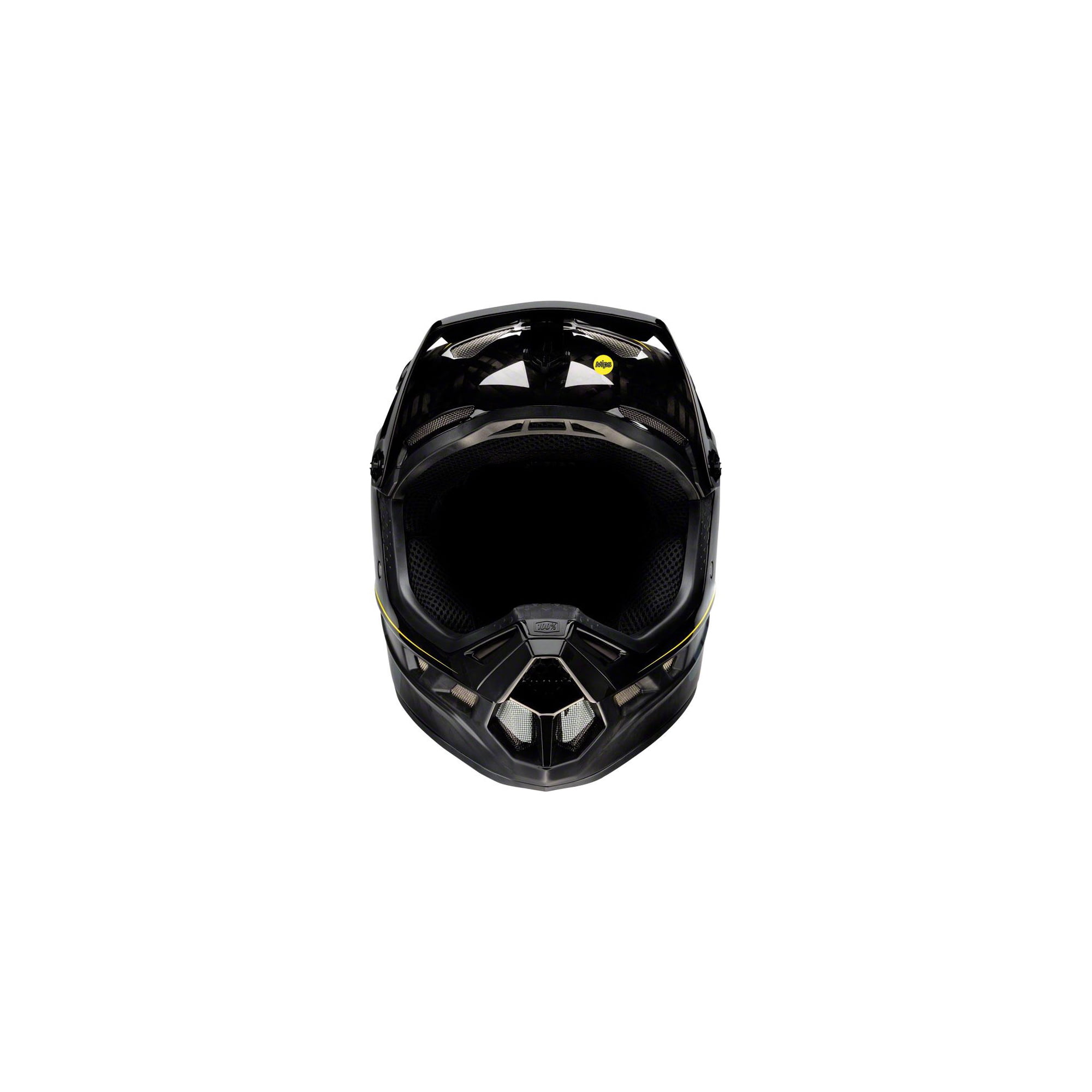 100% Aircraft MIPS Carbon Full-Face Helmet: Raw Black SM
