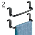 thumbnail image 2 of mDesign Steel Metal Over Cabinet Towel Storage Organizer, 2 Pack, Matte Black, 2 of 9
