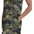 thumbnail image 4 of Briggs Women's Linen Blend Relaxed Fit Lightweight Floral Dress, Black Small, 4 of 5
