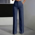 thumbnail image 2 of MaFYtyTPR Women's Striped Business Casual Dress Pants Fashion Stretchy Comfortable Straight Leg Pants Regular Fit Work Wear Z-Navy M, 2 of 7