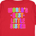 thumbnail image 4 of Inktastic Worlds Best Little Sister Girls Long Sleeve Toddler T-Shirt, 4 of 5