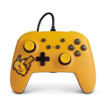 Enhanced Nintendo Switch and Switch 2 Wired Controller - Pixel Pakachu, Officially licensed