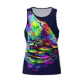 thumbnail image 4 of Easygdp Howling Wolf Men's Tank Top, Sleeveless Muscle T Shirts, Breathable, Quick-Dry, Loose for Gym, Running, Fitness - Medium, 4 of 9