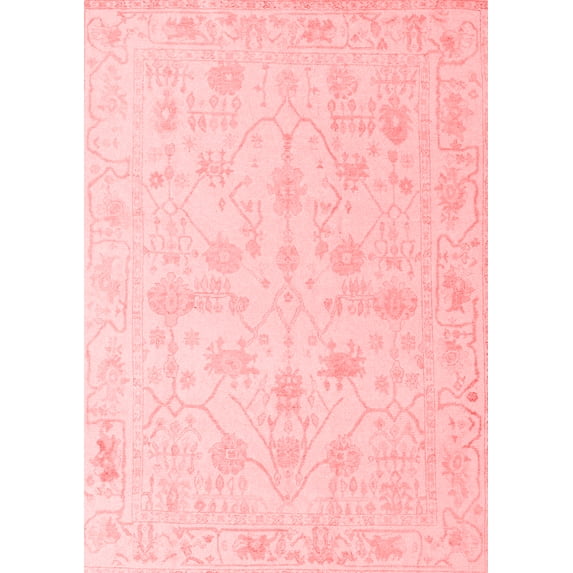 Ahgly Company Machine Washable Indoor Rectangle Oriental Red Traditional Area Rugs, 8' x 12'