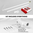 thumbnail image 2 of G128 Combo Pack: 6 Feet Tangle Free Spinning Flagpole (White) Poland Polish Flag 3x5 ft Printed 150D Brass Grommets (Flag Included) Aluminum Flag Pole, 2 of 9