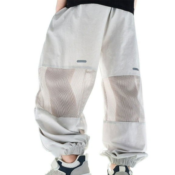 TAIAOJING Toddler Boys Athletic Jogger Pants With Side Mesh For Active Kids Comfortable Elastic Trousers For Daily Wear Pants Lovely 4-5Y